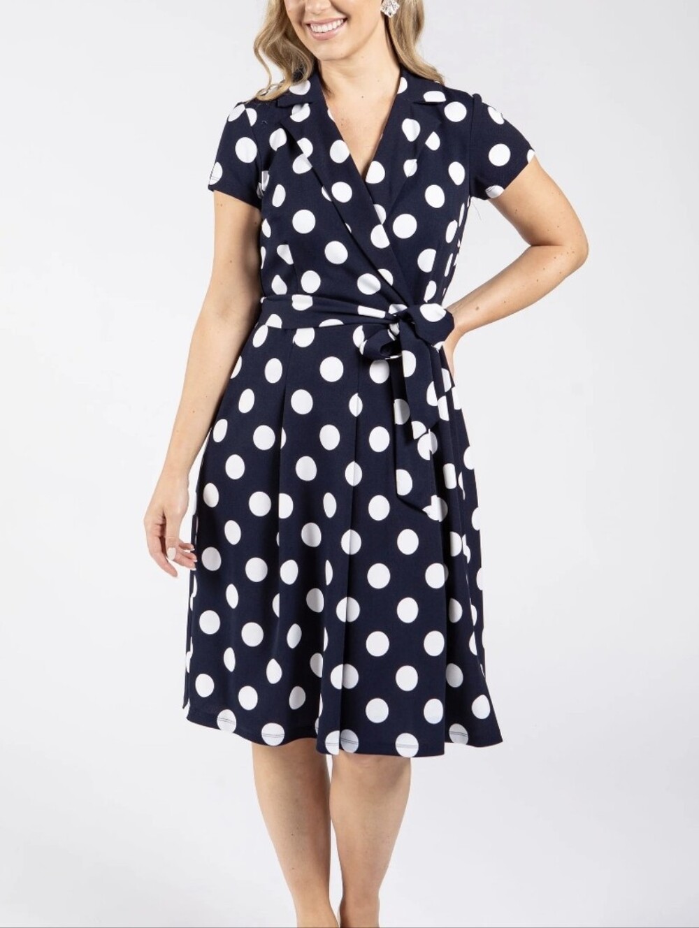 Shelby & Palmer Navy and White Polka Dot Dress